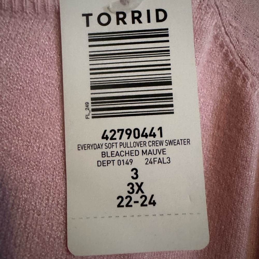NWT Torrid Soft Pink Crew Neck Sweater - Picture 2 of 10